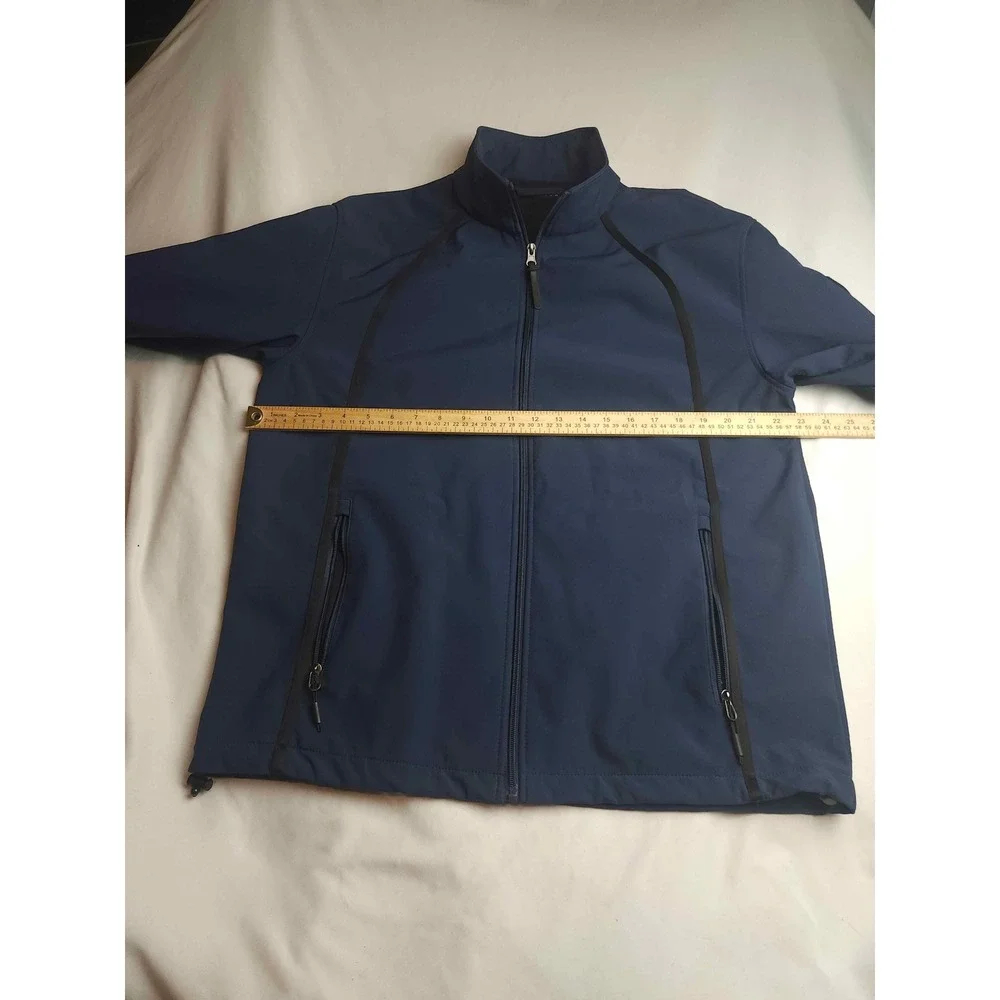 PGA Tour Mens Navy Blue Full Zip Softshell Golf Jacket Large Mock Neck